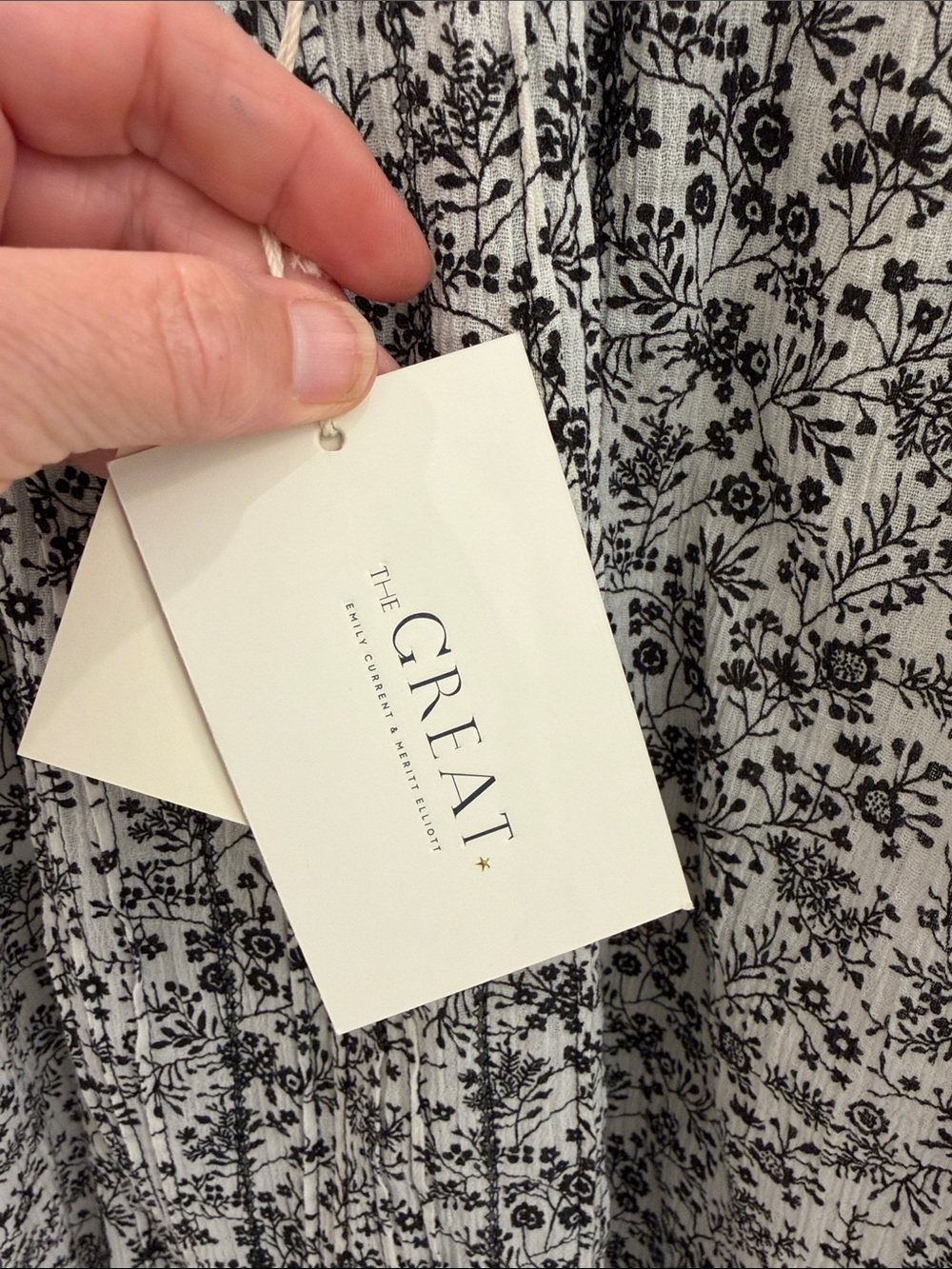 The Great - Songbird Blouse Black & White w/ Black Bows Down the back - Picture 9 of 11